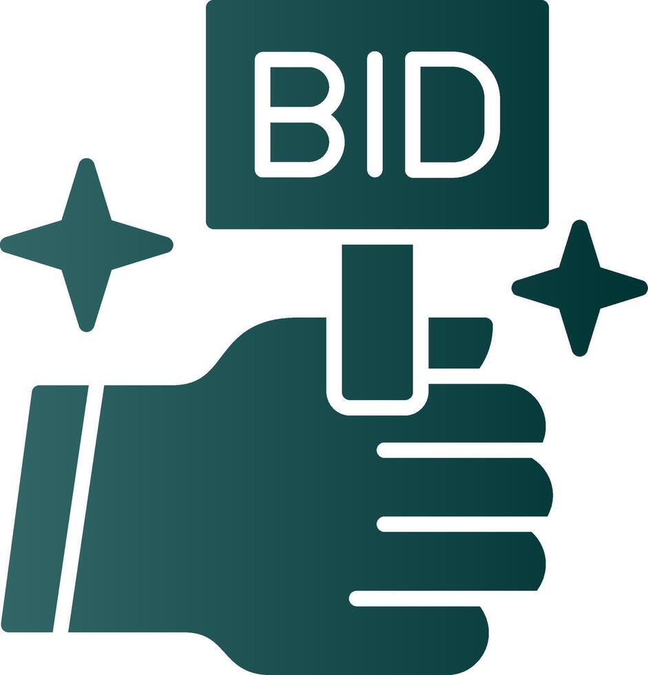Bid Glyph Gradient Icon vector