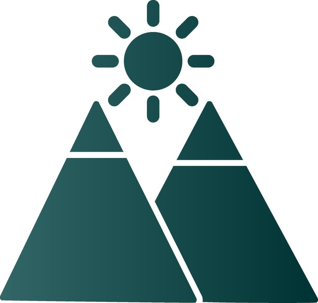 Mountains Glyph Gradient Icon vector