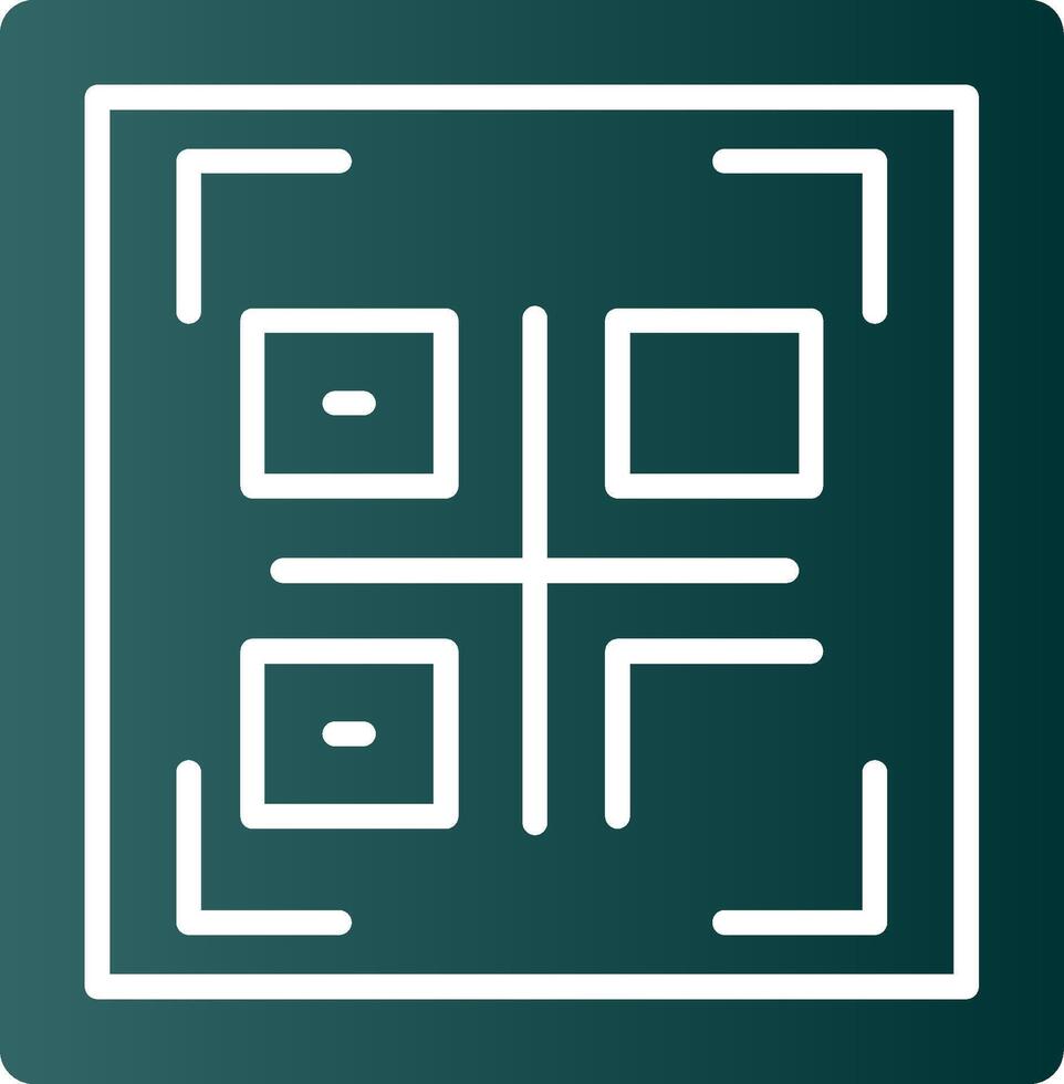 Qr Code Glyph Gradient Icon vector