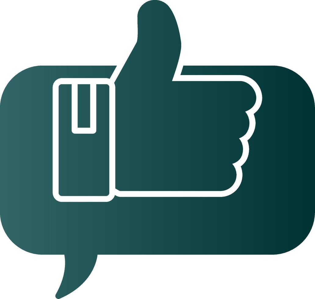 Positive Comment Glyph Gradient Icon vector