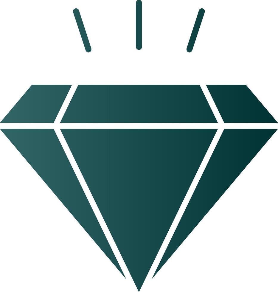 Diamond Glyph Gradient Icon vector