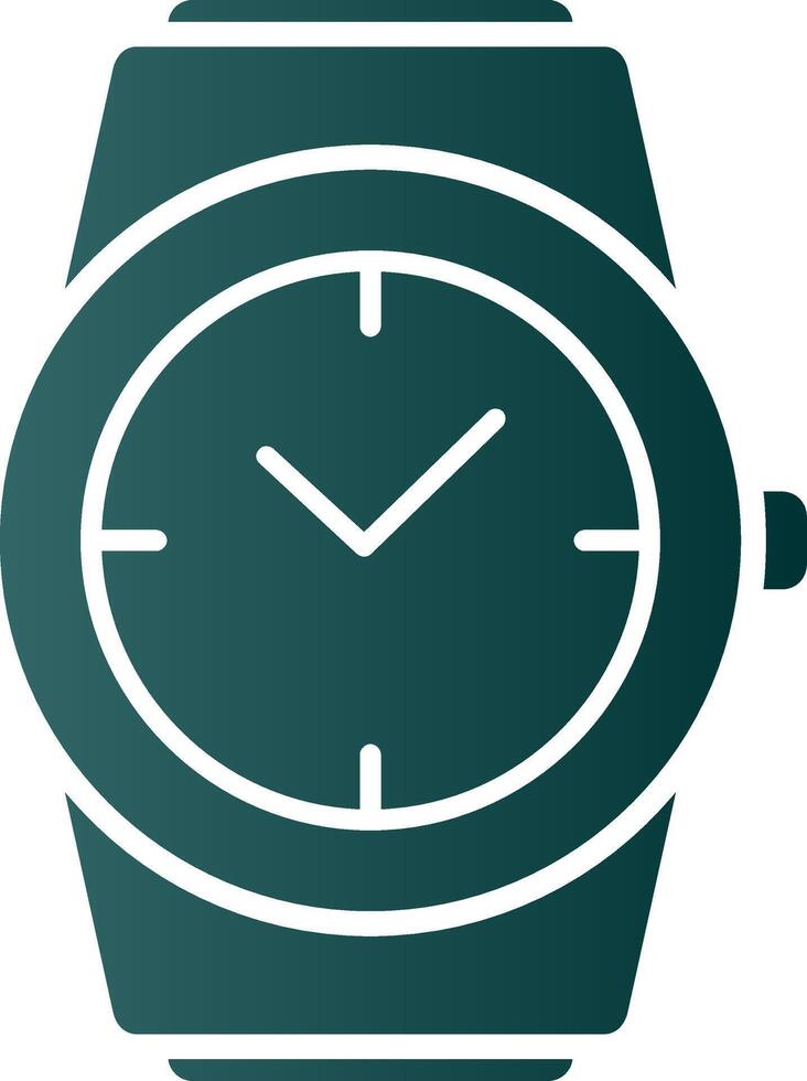 elegante reloj glifo degradado icono vector