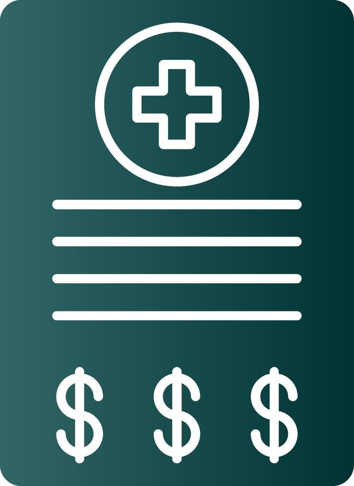 Medical Bill Glyph Gradient Icon vector