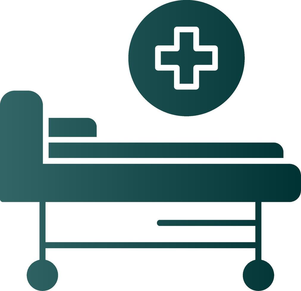 Hospital Bed Glyph Gradient Icon vector