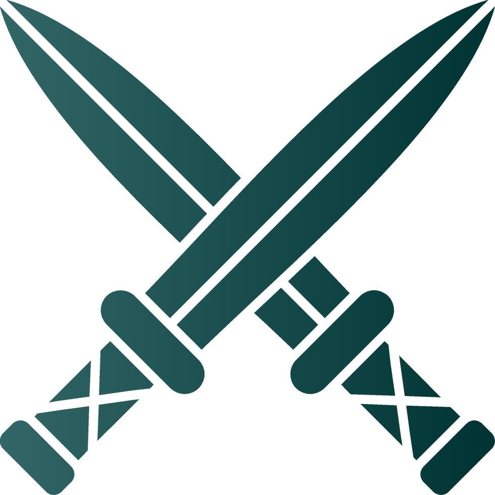 Two Swords Glyph Gradient Icon vector