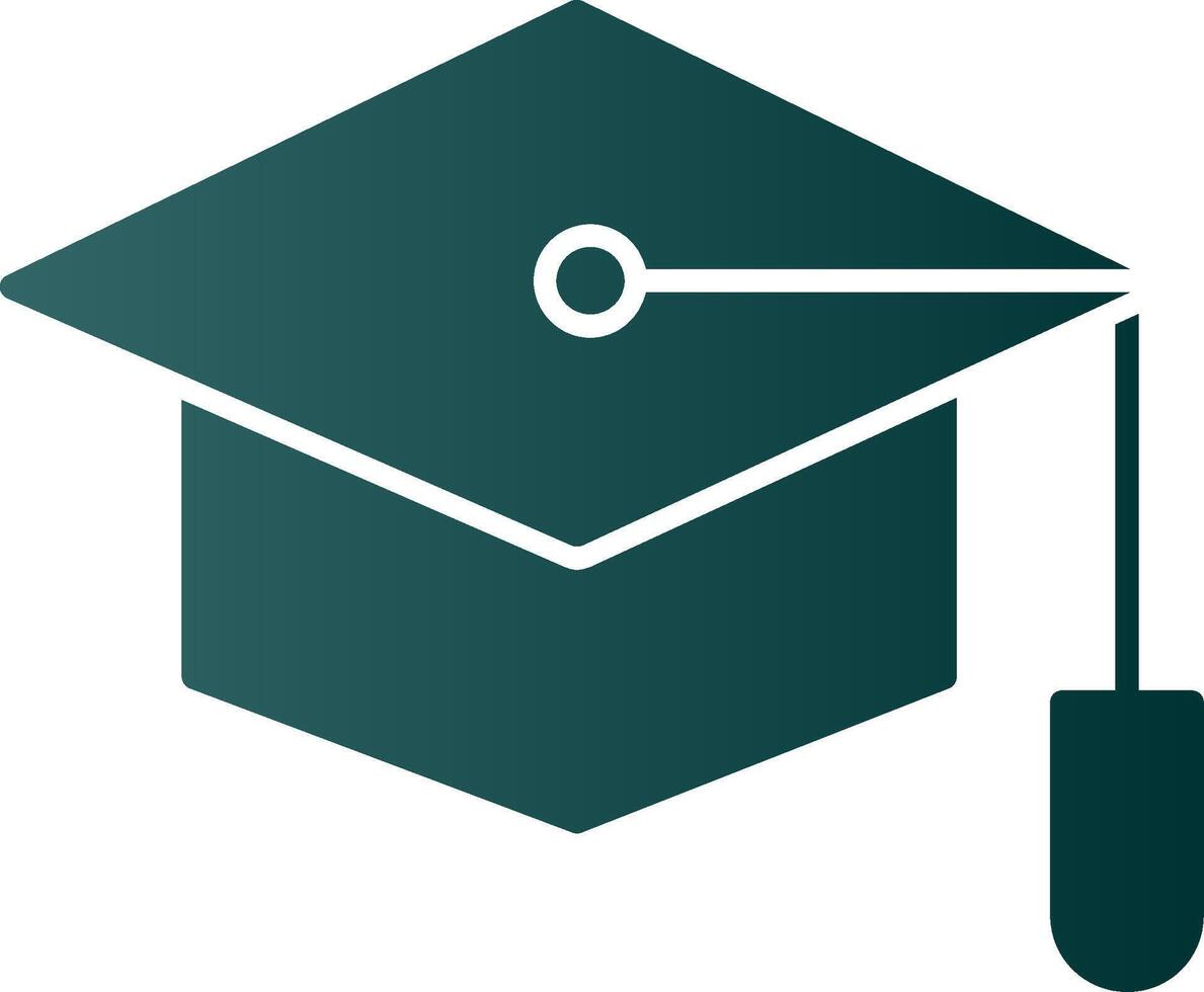 Graduate Hat Glyph Gradient Icon vector