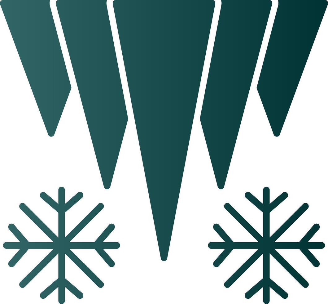 Icicle Glyph Gradient Icon vector