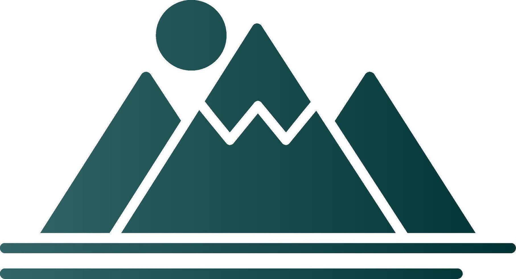 Mountain Glyph Gradient Icon vector