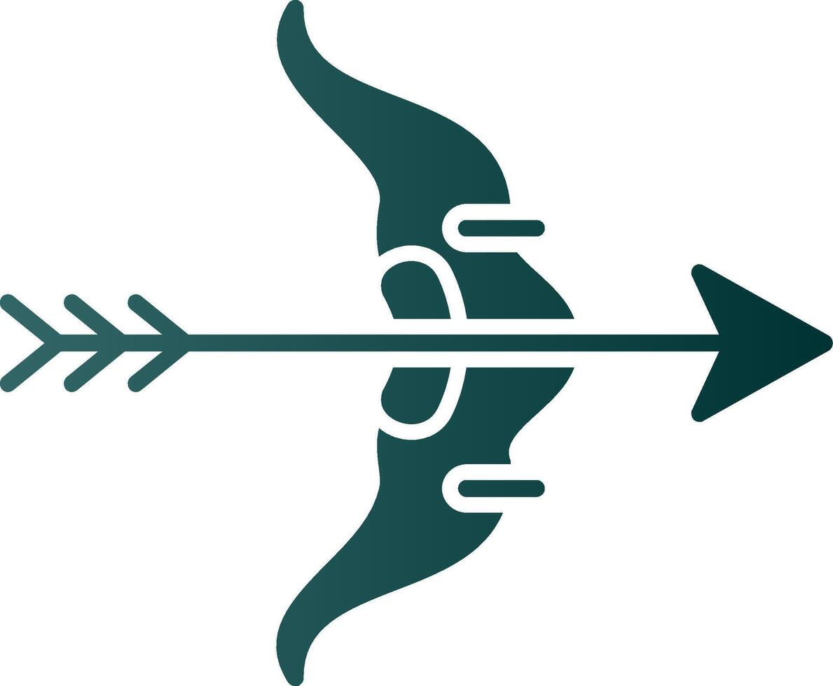 Bow And Arrow Glyph Gradient Icon vector