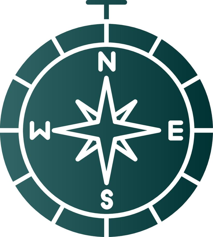 Compass Glyph Gradient Icon vector