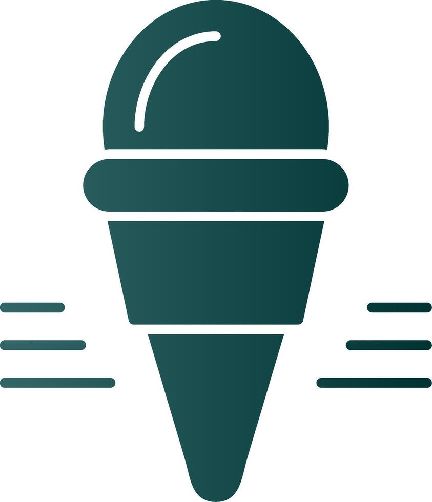 icono de gradiente de glifo de helado vector