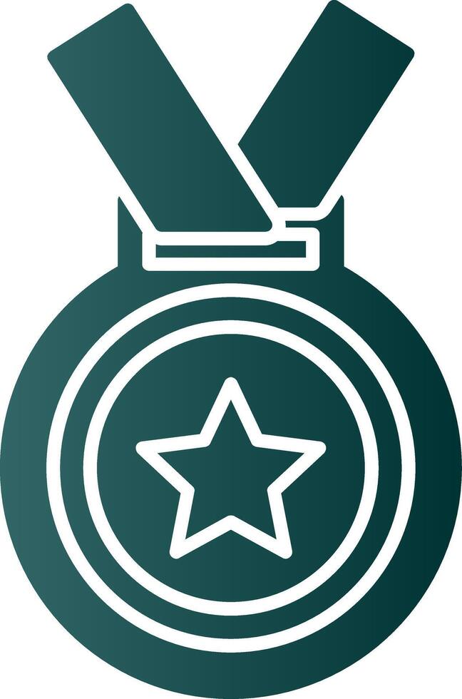 icono de gradiente de glifo de medalla vector