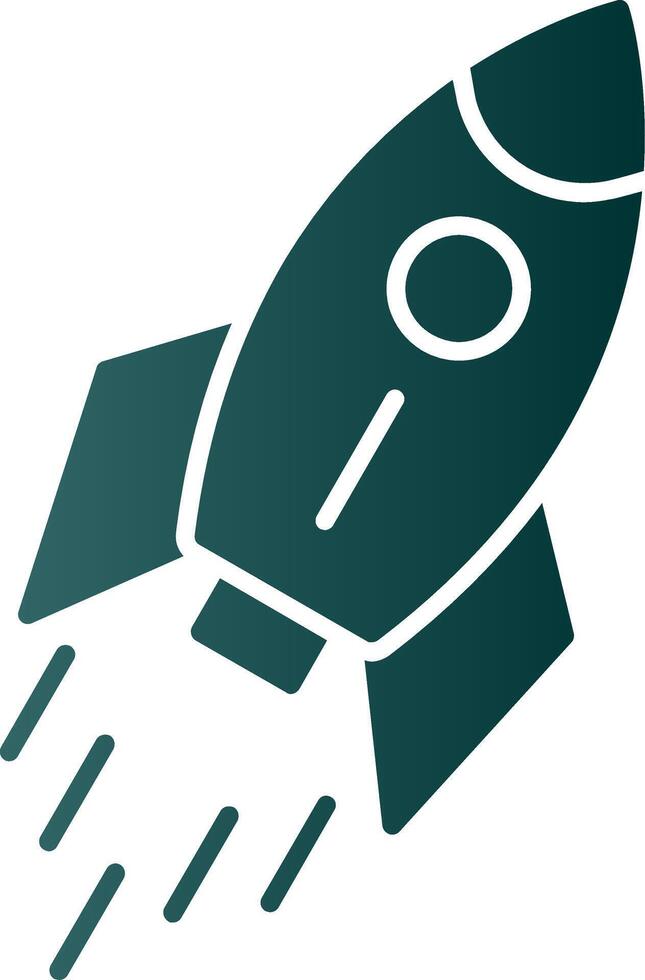 Rocket Glyph Gradient Icon vector