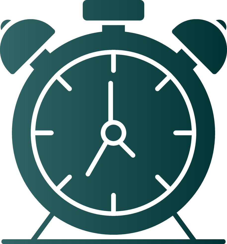 Alarm Clock Glyph Gradient Icon vector