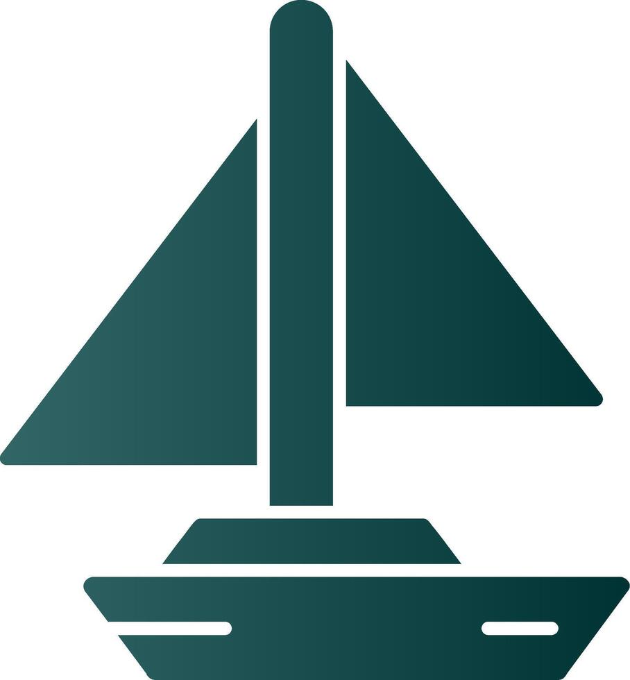 Small Yacht Glyph Gradient Icon vector