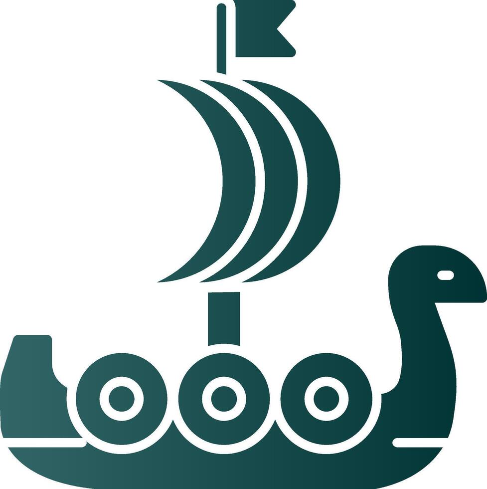 vikingo Embarcacion glifo degradado icono vector