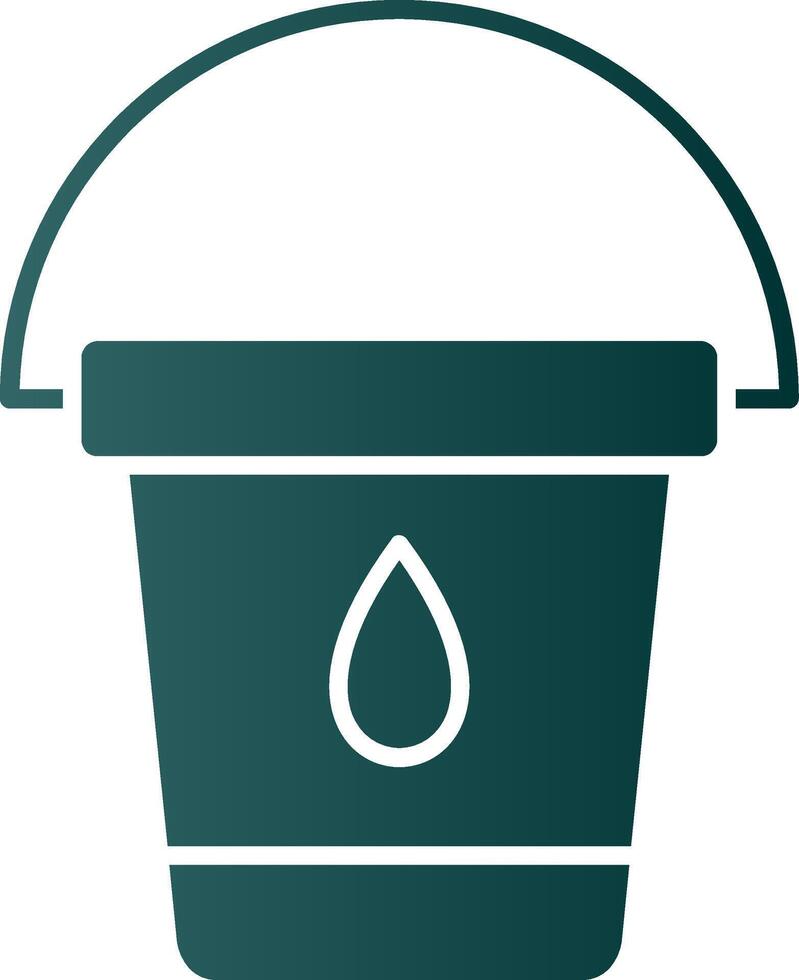 Water Bucket Glyph Gradient Icon vector