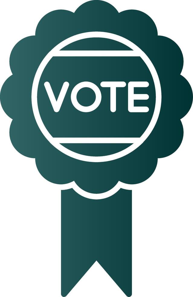 Vote Badge Glyph Gradient Icon vector