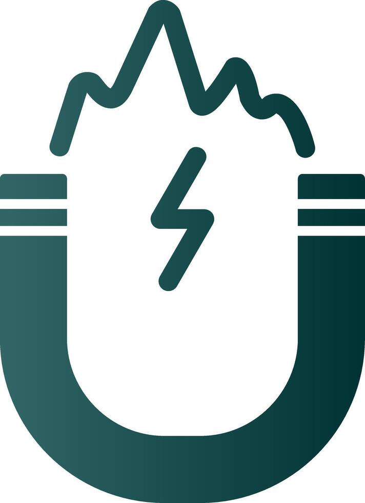 Electromagnetic Glyph Gradient Icon vector
