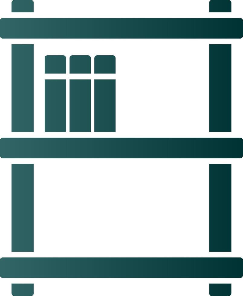Book Shelves Glyph Gradient Icon vector