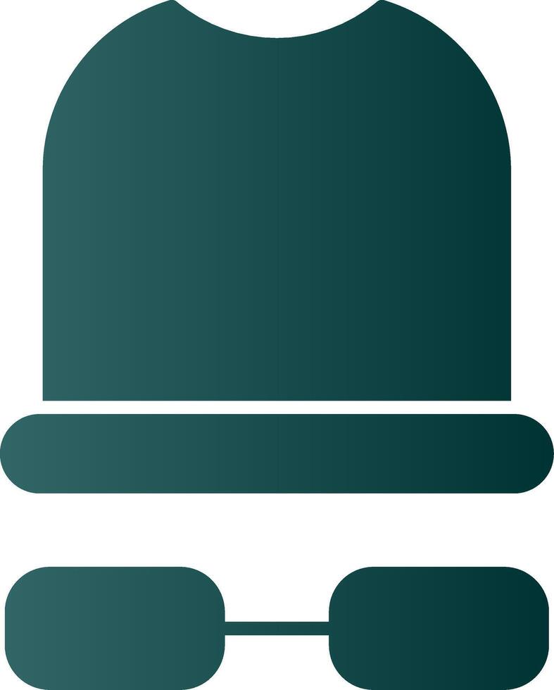 White Hat Glyph Gradient Icon vector