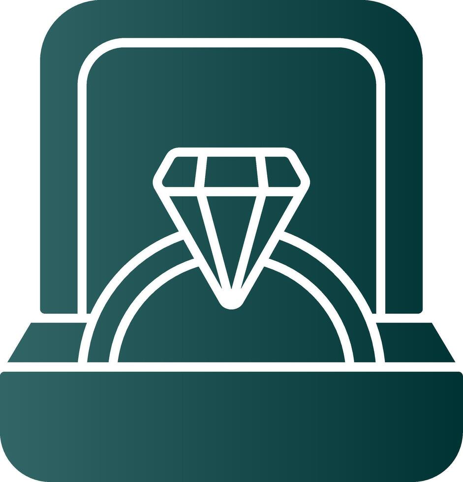 anillo caja glifo degradado icono vector