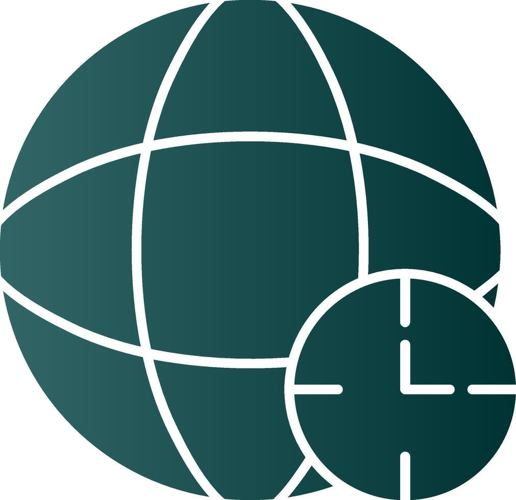Time Zone Glyph Gradient Icon vector