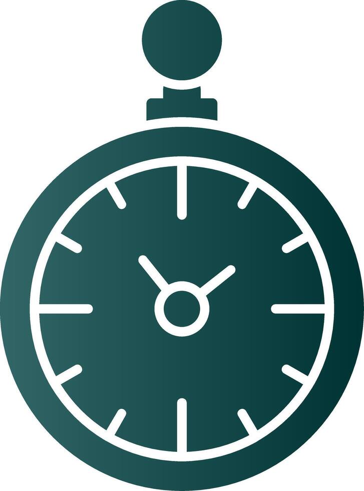 bolsillo reloj glifo degradado icono vector