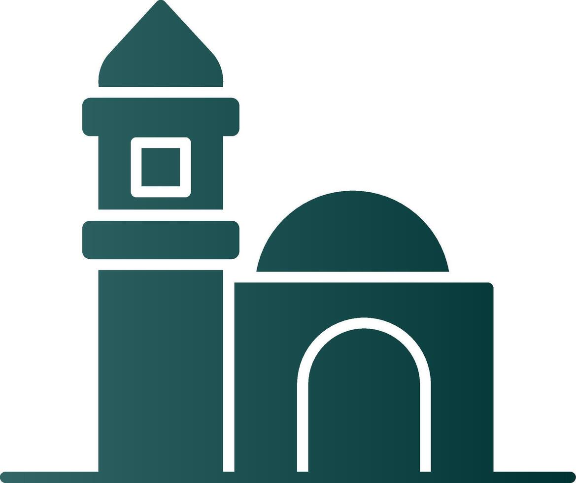 icono de gradiente de glifo de mezquita vector