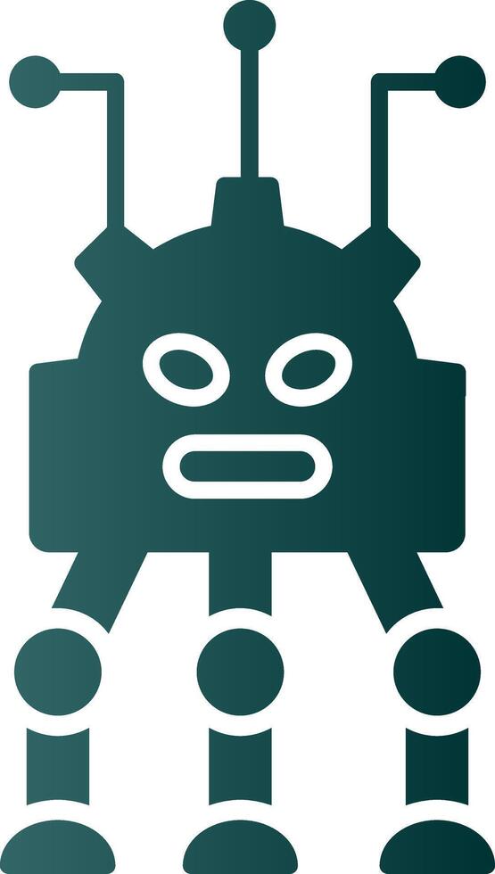 robótica glifo degradado icono vector