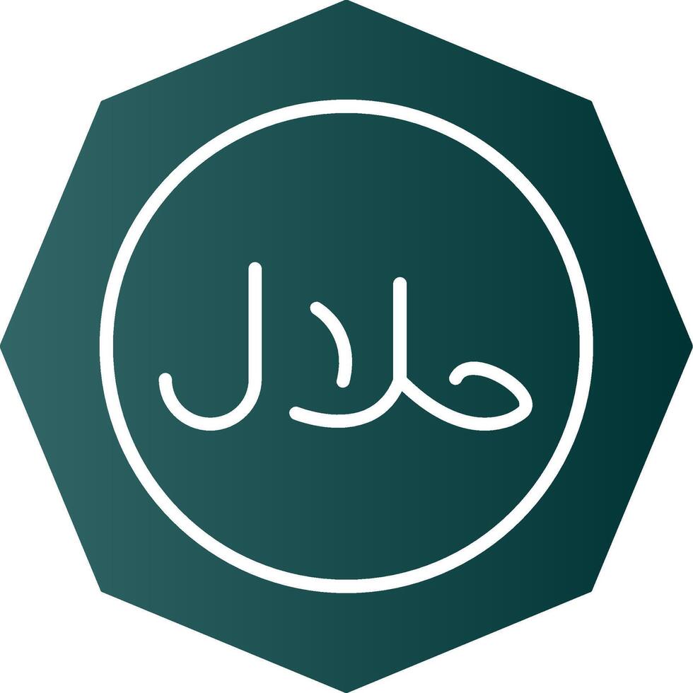 Halal Glyph Gradient Icon vector