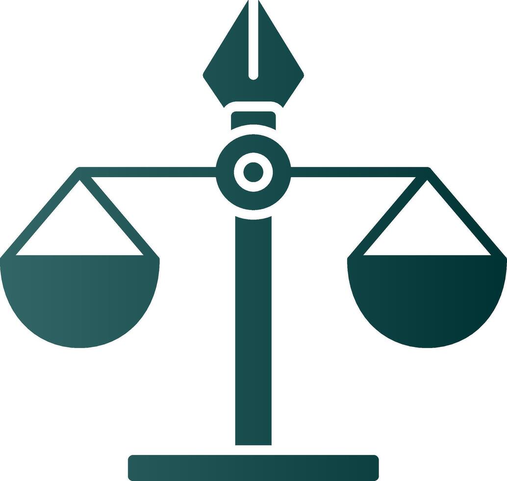 Justice Scale Glyph Gradient Icon vector