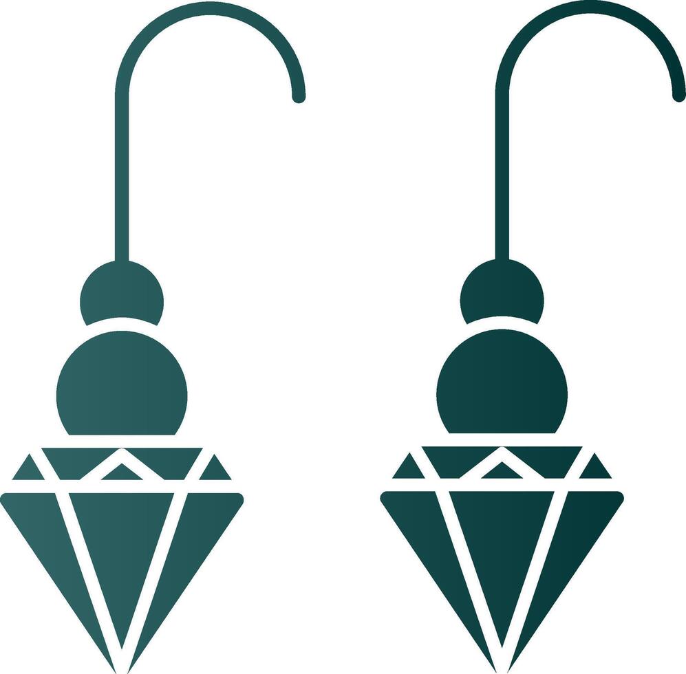Round Earrings Glyph Gradient Icon vector