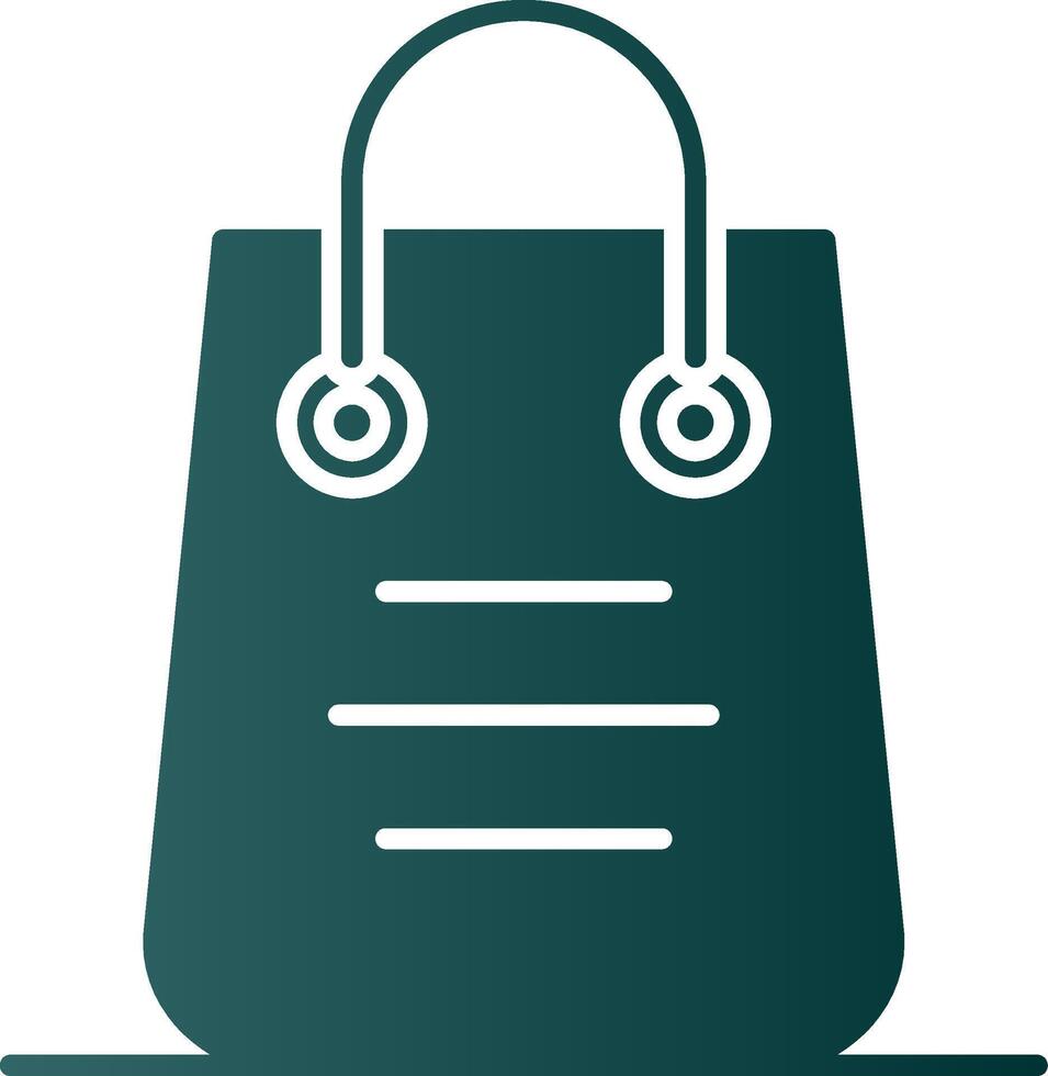 icono de gradiente de glifo de bolsa de compras vector