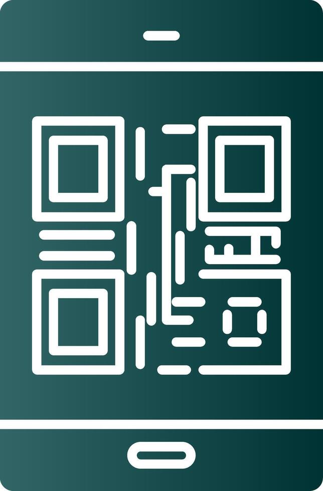 Qr Code Glyph Gradient Icon vector