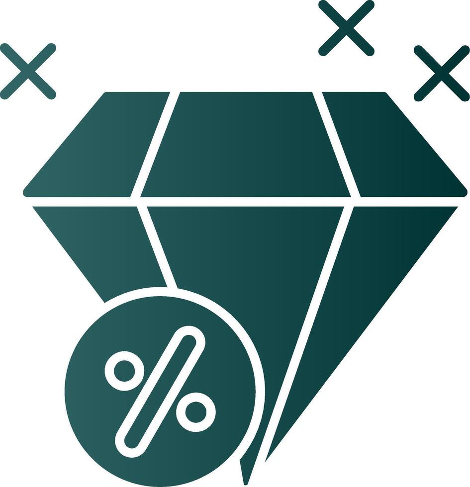 icono de gradiente de glifo de diamante vector