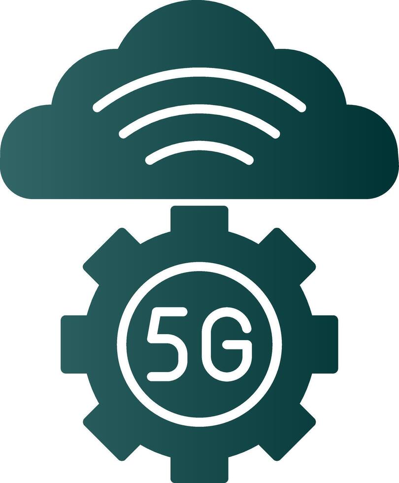 Cloud Server Glyph Gradient Icon vector