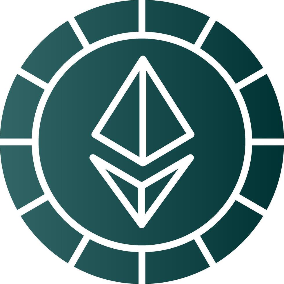 Ethereum Coins Glyph Gradient Icon vector
