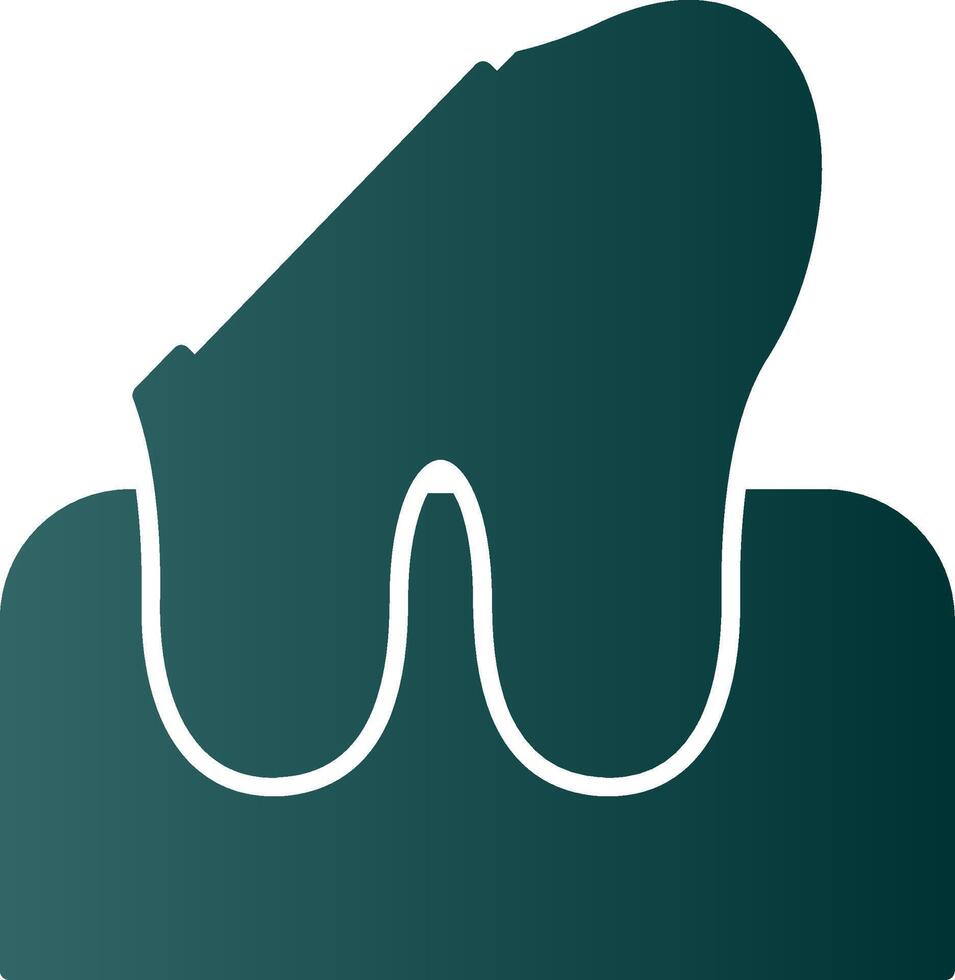 dental caries glifo degradado icono vector