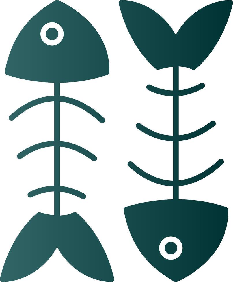 Fishbone Glyph Gradient Icon vector