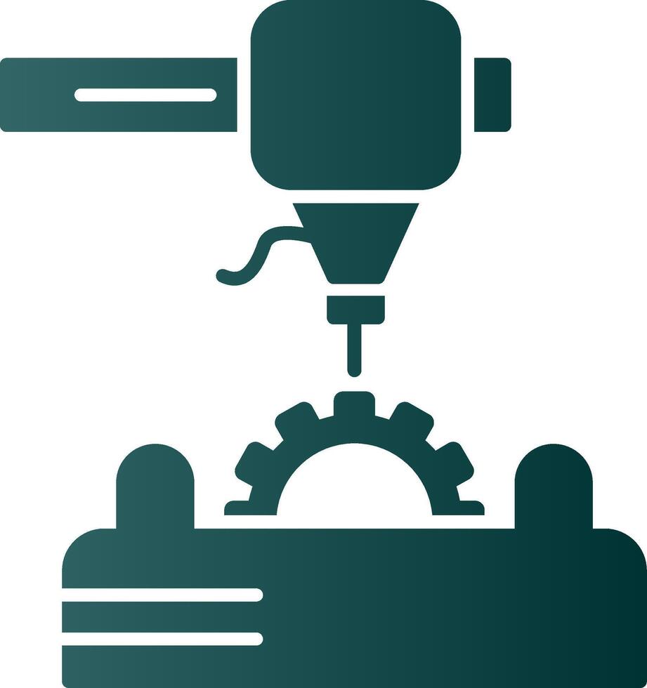 3d Printer Glyph Gradient Icon vector