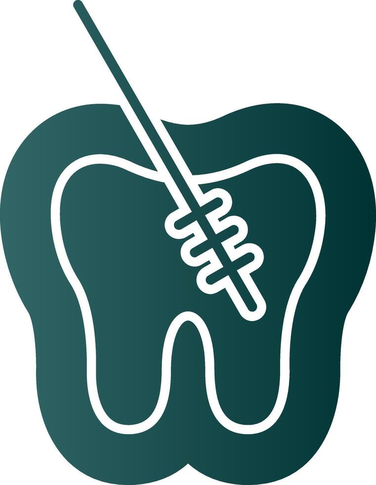 Root Canal Glyph Gradient Icon vector