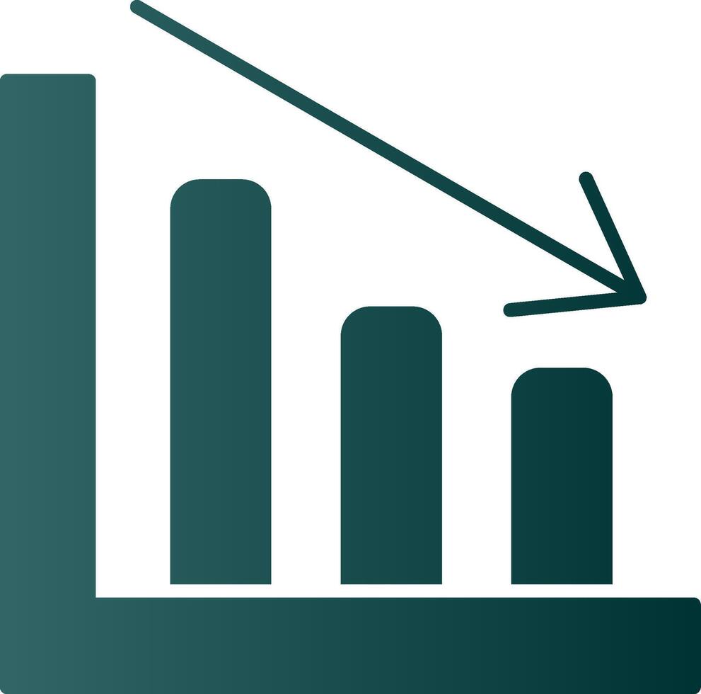 Line chart Glyph Gradient Icon vector