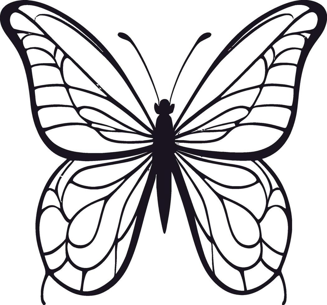 mariposa línea mano pintado sencillo líneas, hermosa volador polilla para bienestar belleza o spa salón logo y divisor concepto en sencillo lineal estilo. editable ataque. garabatear vector ilustración