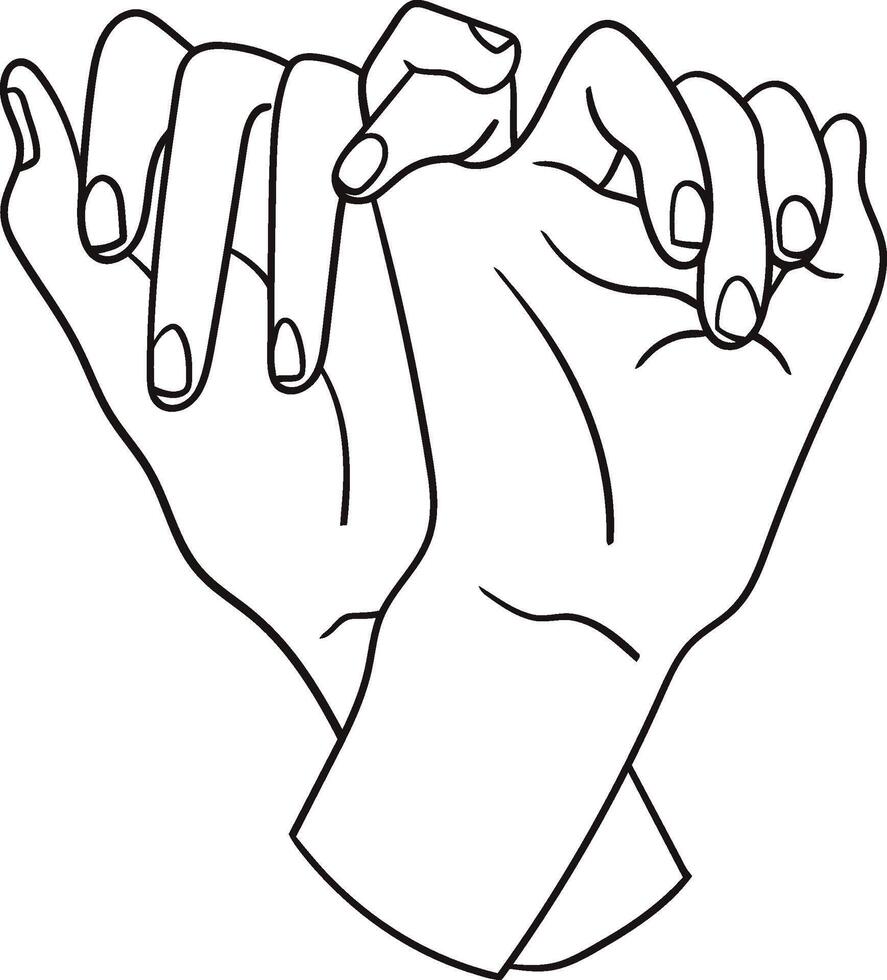 Pinky promise friendship icon finger trustworthy. Hand clenched in a fist with little finger. Sign swear cooperation. vector illustration