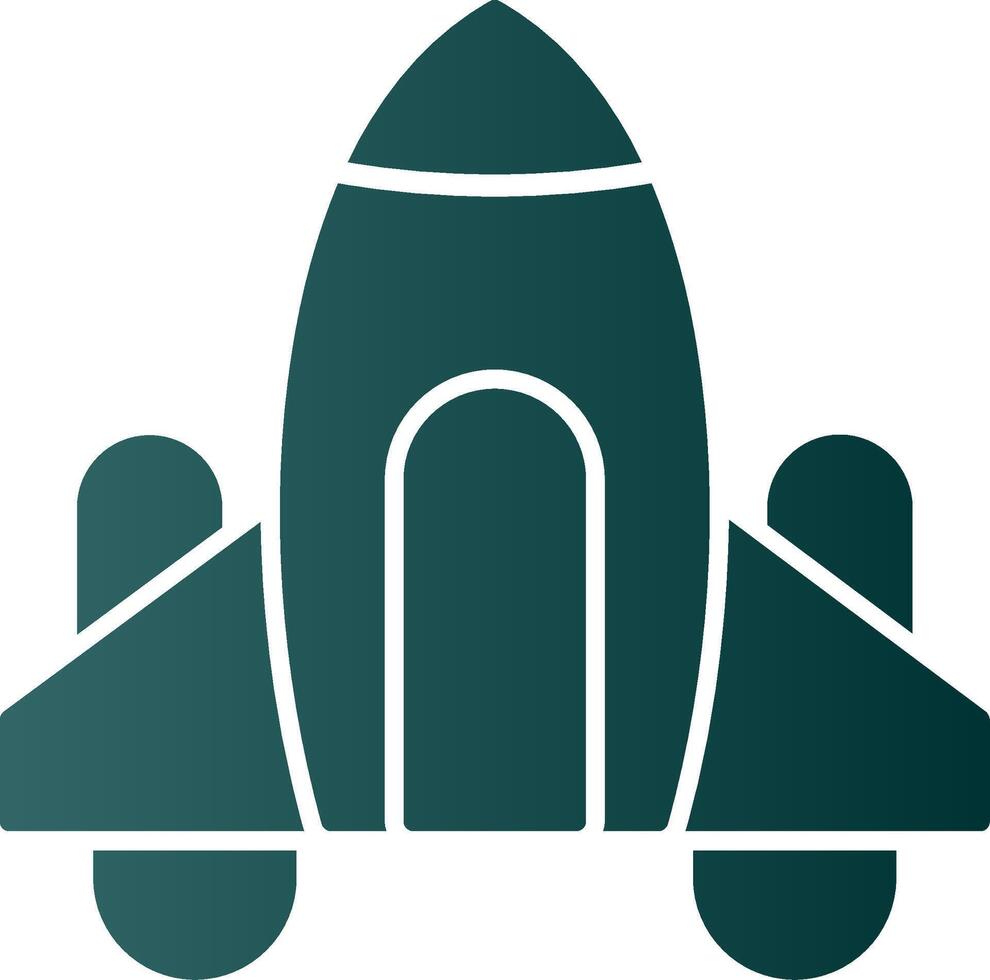 Spaceship Glyph Gradient Icon vector