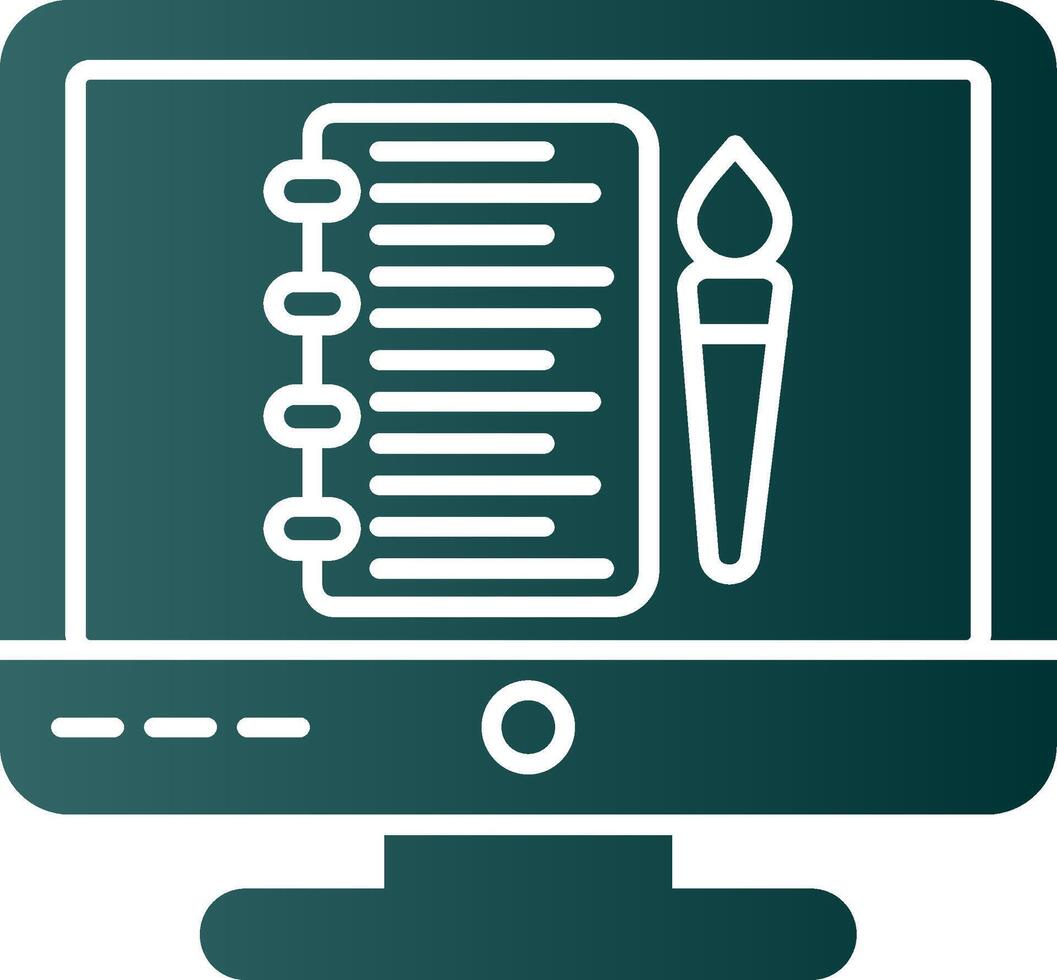 Sketchbook Glyph Gradient Icon vector