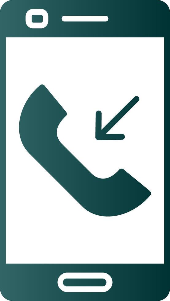 Incoming Call Glyph Gradient Icon vector