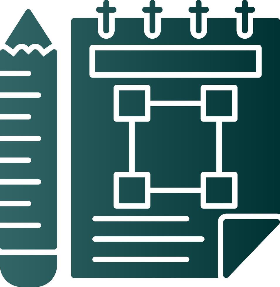 Sketchbook Glyph Gradient Icon vector