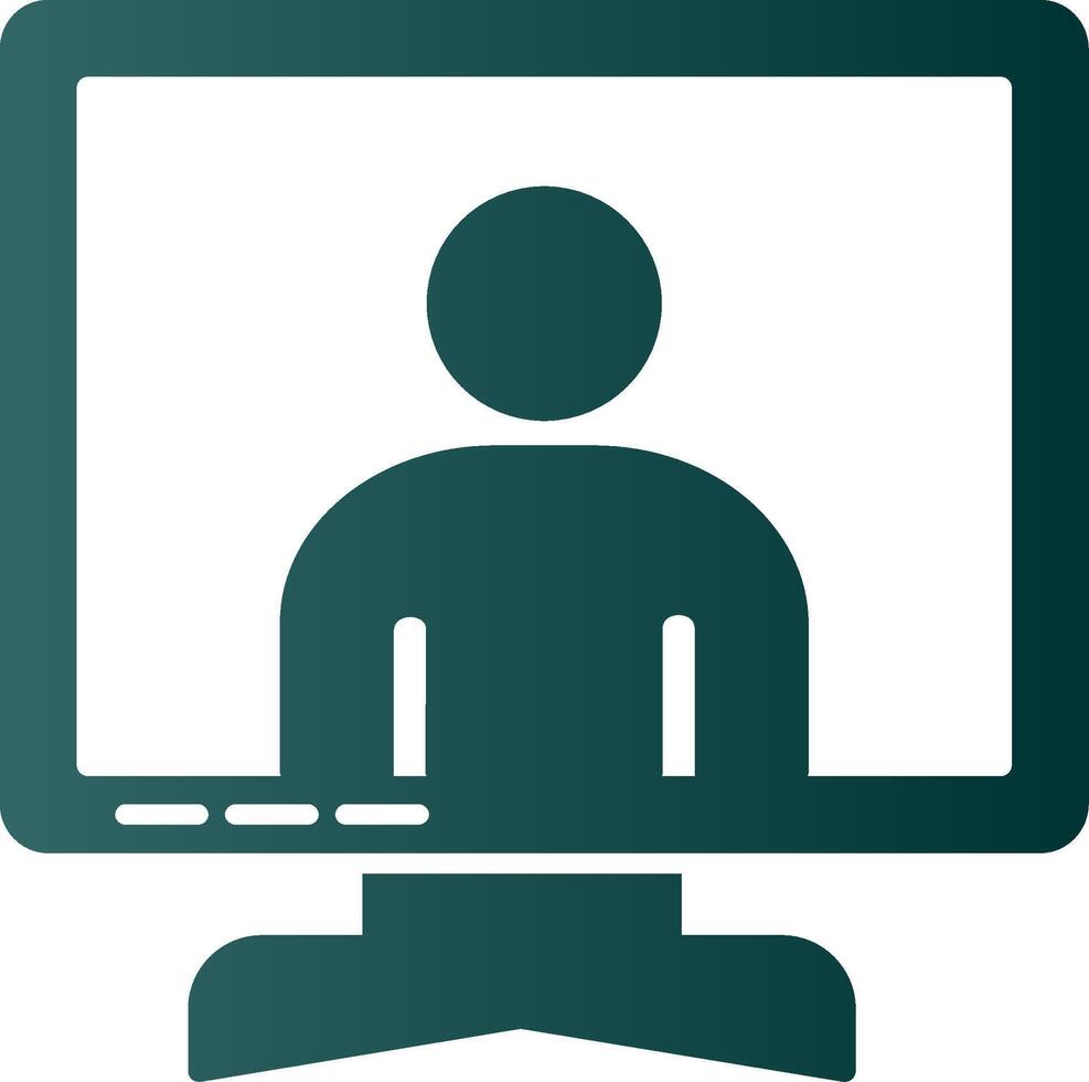 Online Meeting Glyph Gradient Icon vector